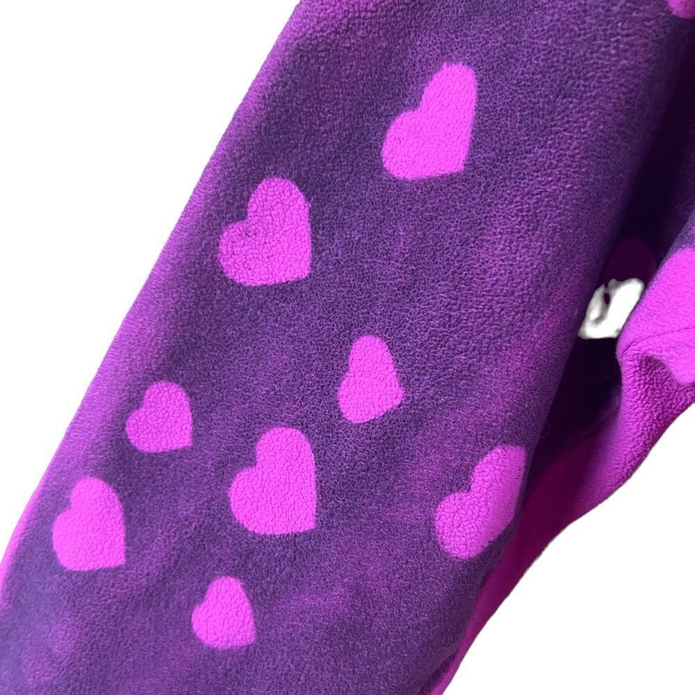 Hand painted fleece hoodie black and pink hearts - Picture 8 of 11